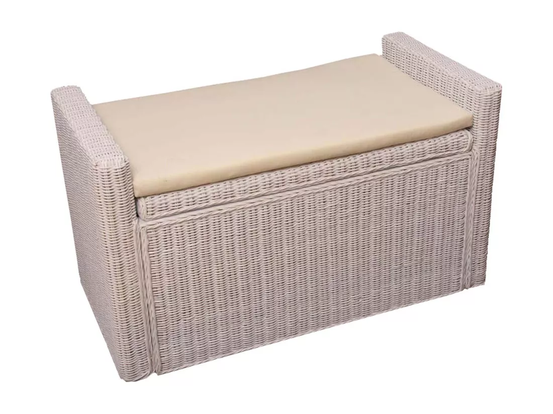 Coffre de rangement Genua Rattan, blanc