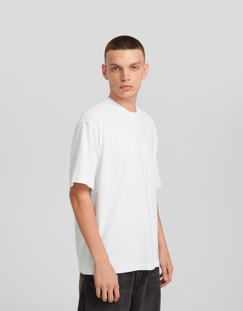 Camiseta oversized de manga curta estampada