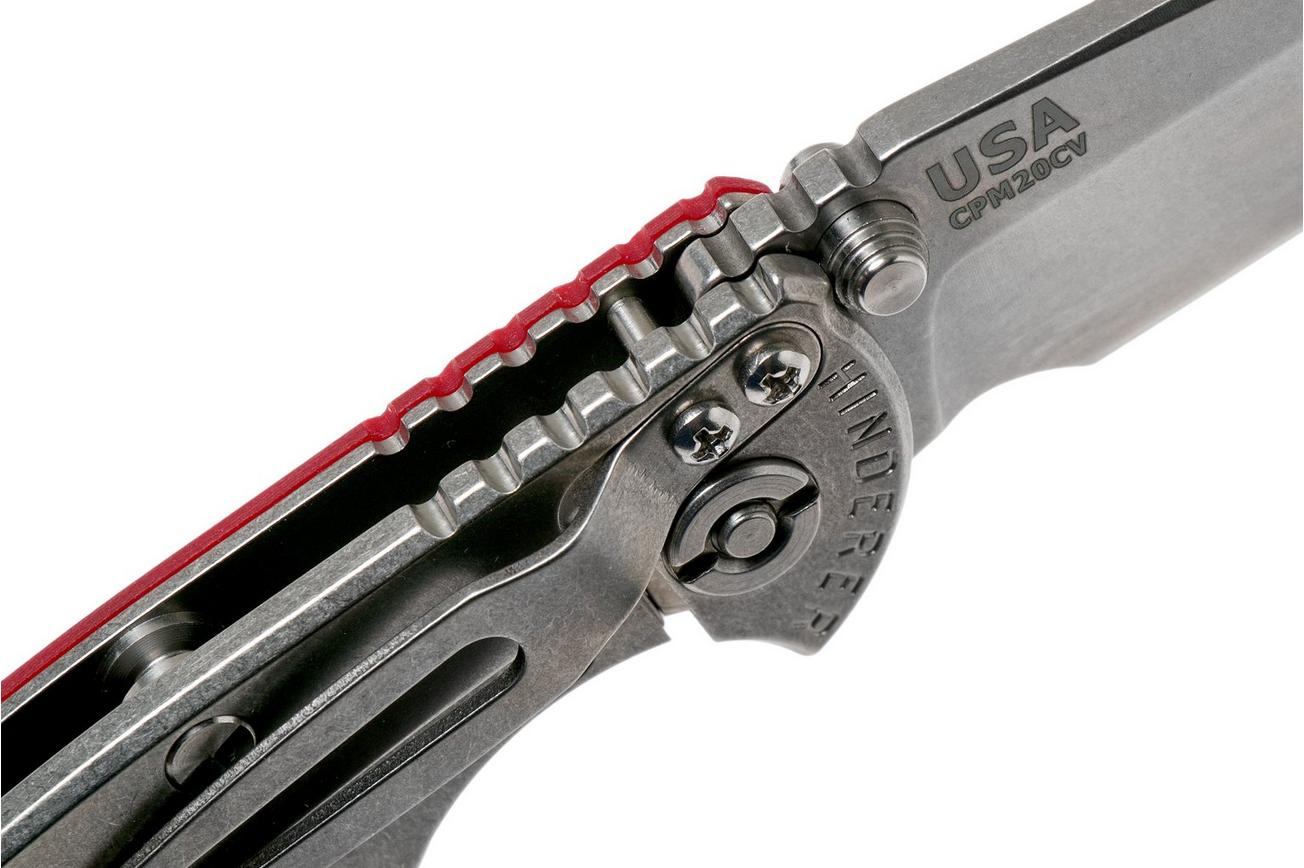 Rick Hinderer XM18 3.0” Spearpoint Non-Flipper CPM 20CV Red G10 zakmes
