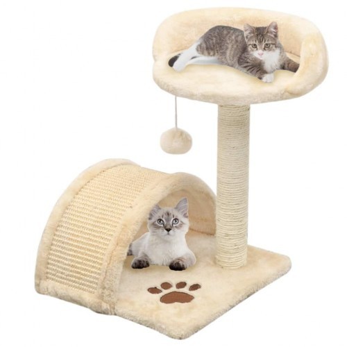Arranhador de sisal bege para gatos