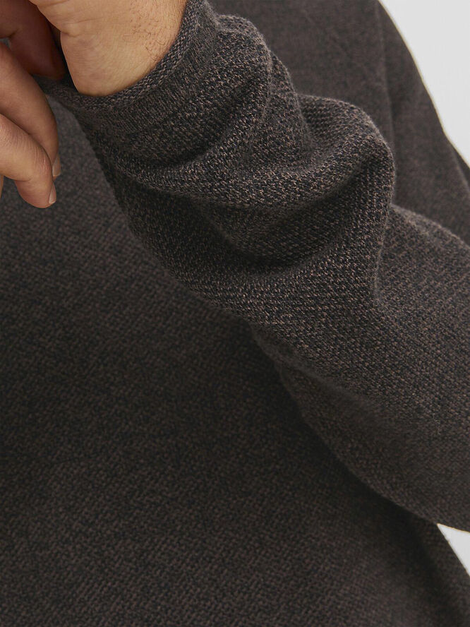 Jack & Jones JJEHILL KNIT CREW NECK NOOS Seal brown/twist