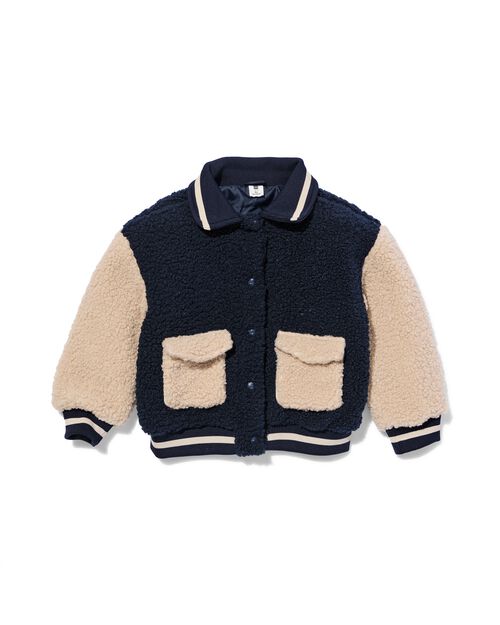 veste bomber enfant peluche bleu