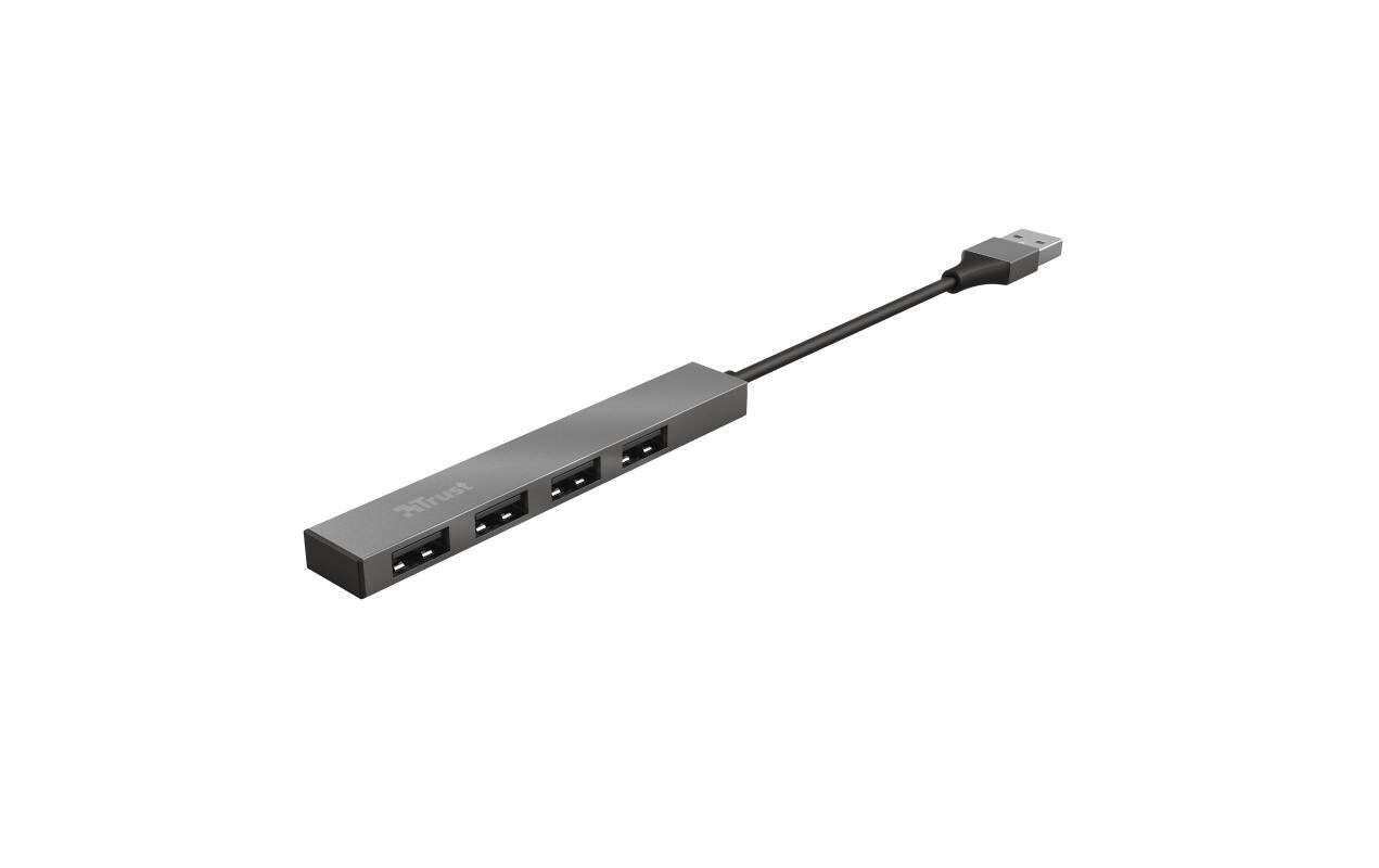 USB-Hub Halyx Mini USB 2.0 Typ-A 4-PortKompakter USB-Hub mit vier USB 2.0 Typ-A -Anschlüssen und Aluminium-Gehäuse