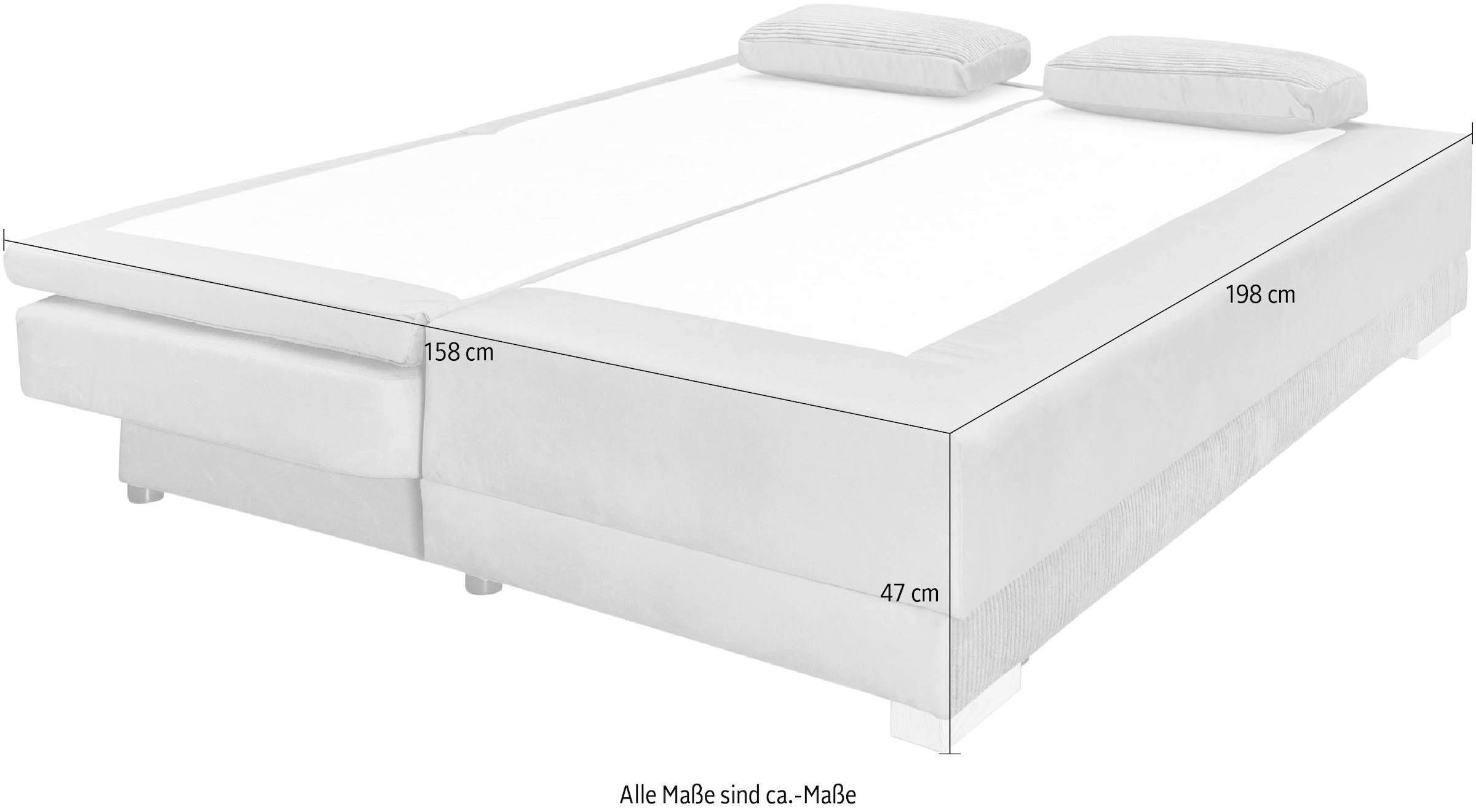 INOSIGN Schlafsofa »Ben« mit Boxspringaufbau, Bettfunktion & Bettkasten, Dauerschlafsofa