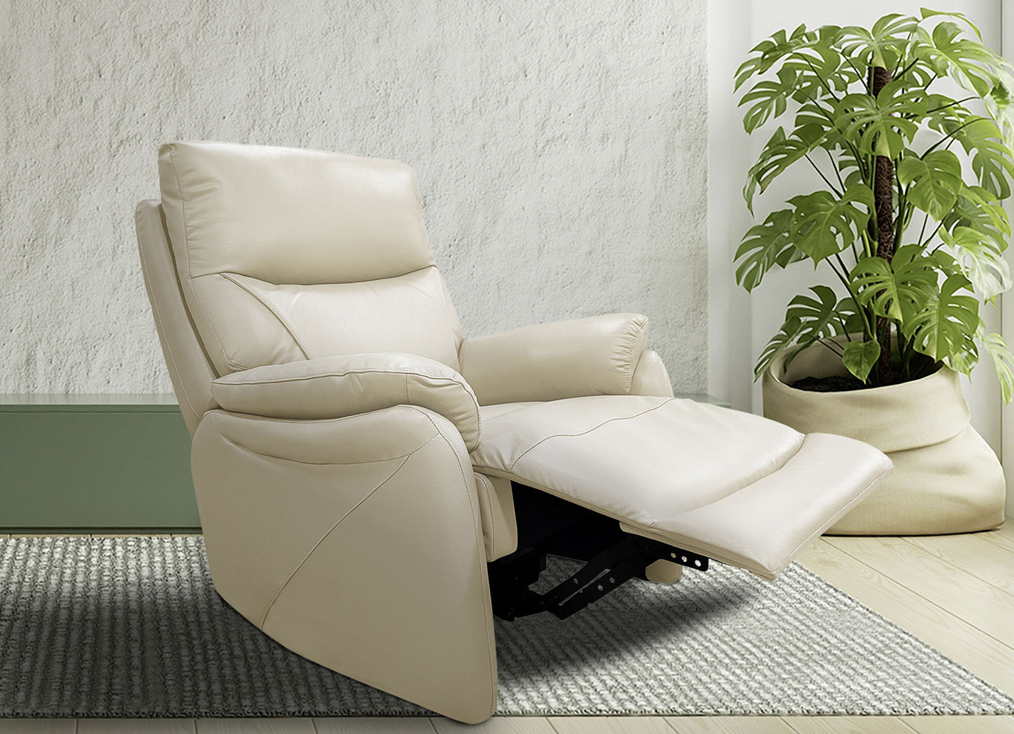 Leder-TV-Sessel mit XXL-Sitzkomfort und Aufstehhilfe