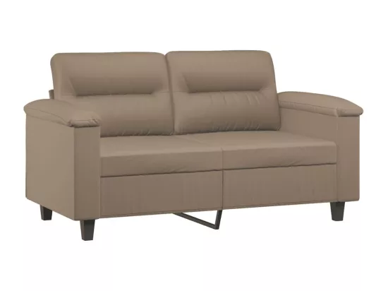 Canapé 2 places avec oreillers cappuccino 120 cm similicuir