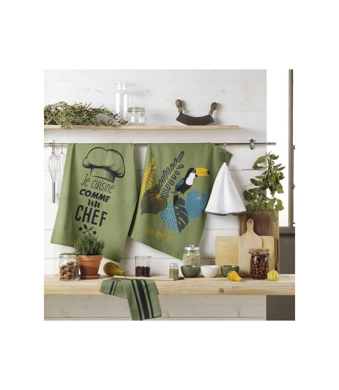 Torchon de Cuisine Brazilia 50x70cm Vert