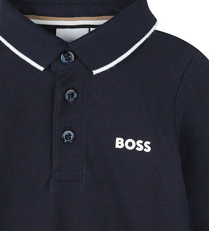BOSS Polobluse - Navy m. Hvid