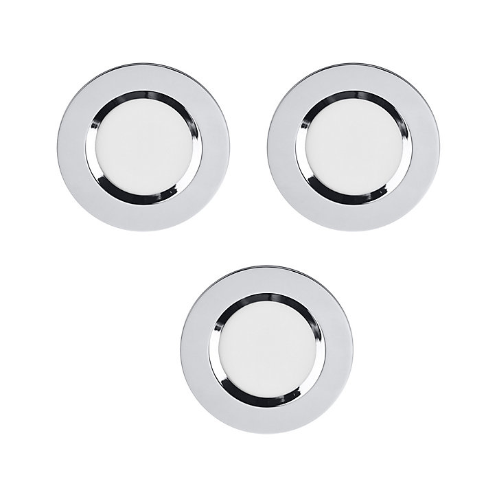 3 Spot encastrable LED intégrée 2 en 1 avec interrupteur Colours Thorold rond métal chromé IP20 Ø 8,5 cm