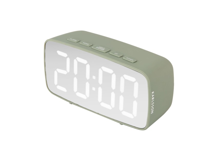 Alarm Clock Mirror LED Oval KA5876BK Black