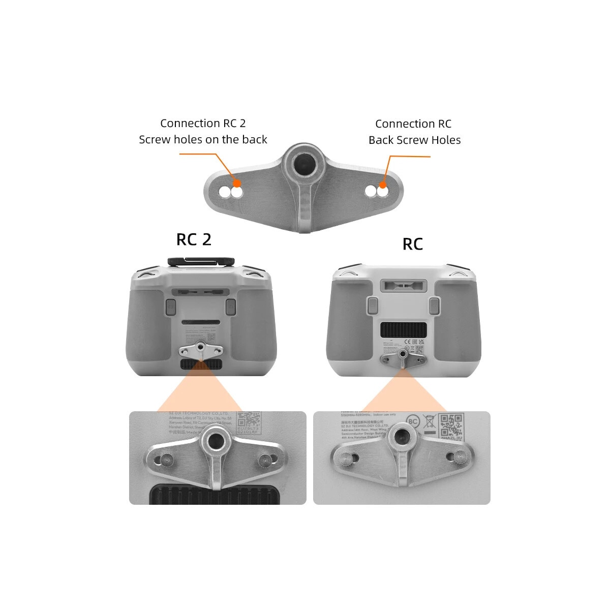 Sykkelfeste for fjernkontroll for DJI Mini 4 Pro RC/RC 2 Sort