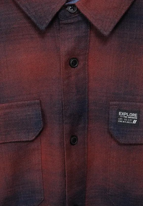 Hemd mit Karomuster - burgundy red