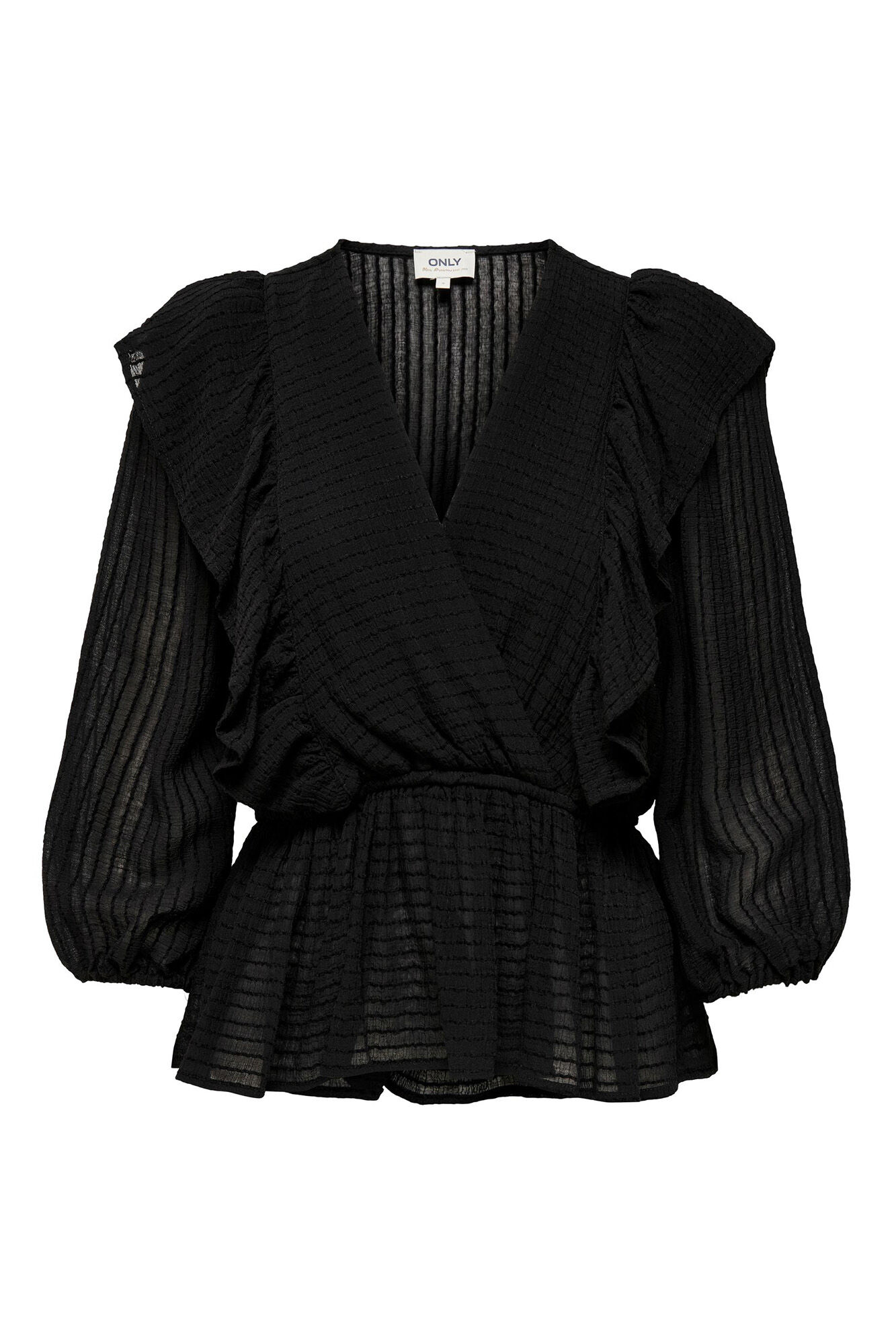 Blusa com decote em V e mangas 3/4