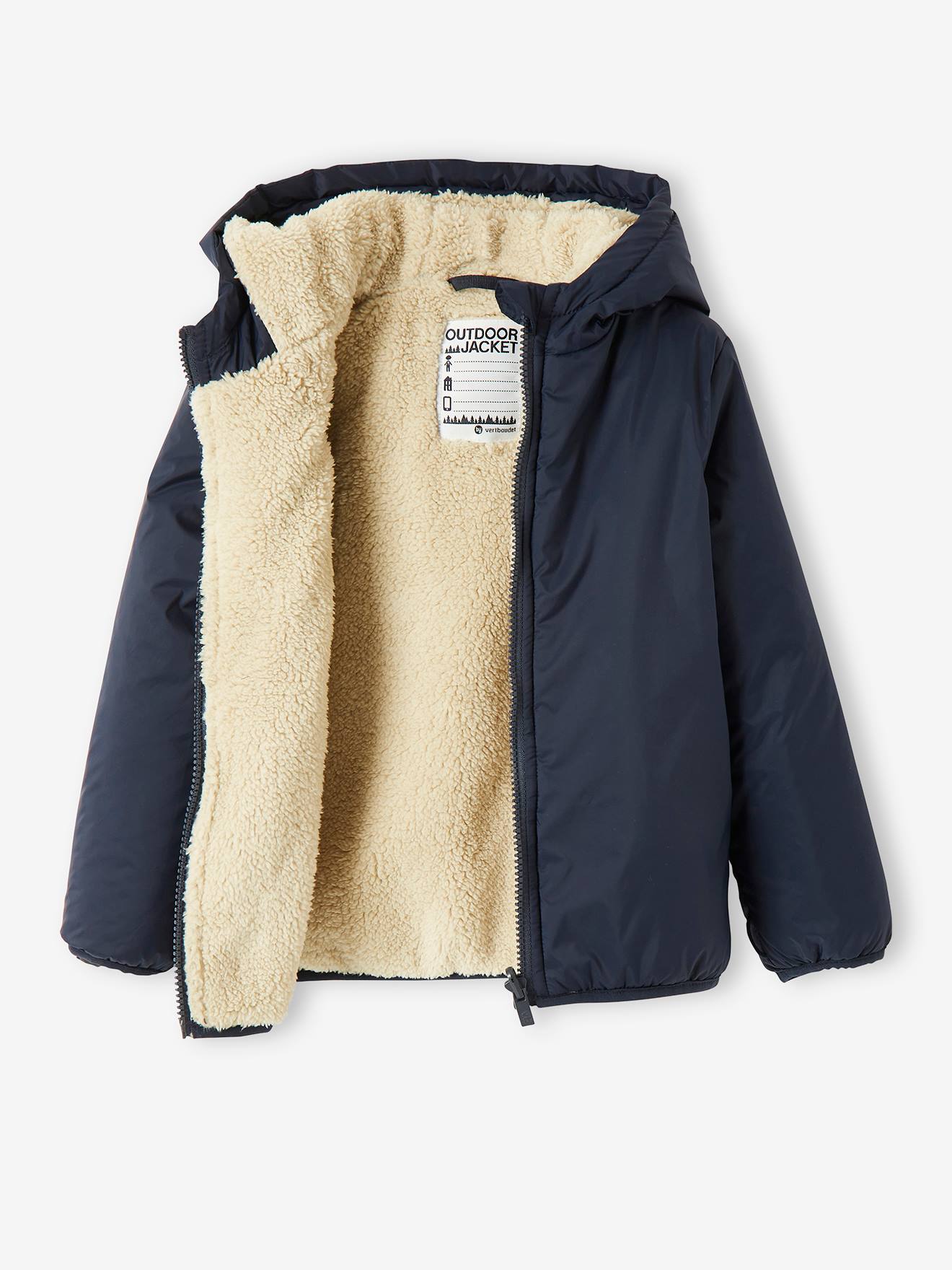 Parka 3 em 1 com jaqueta removível, infantil, azul escuro
