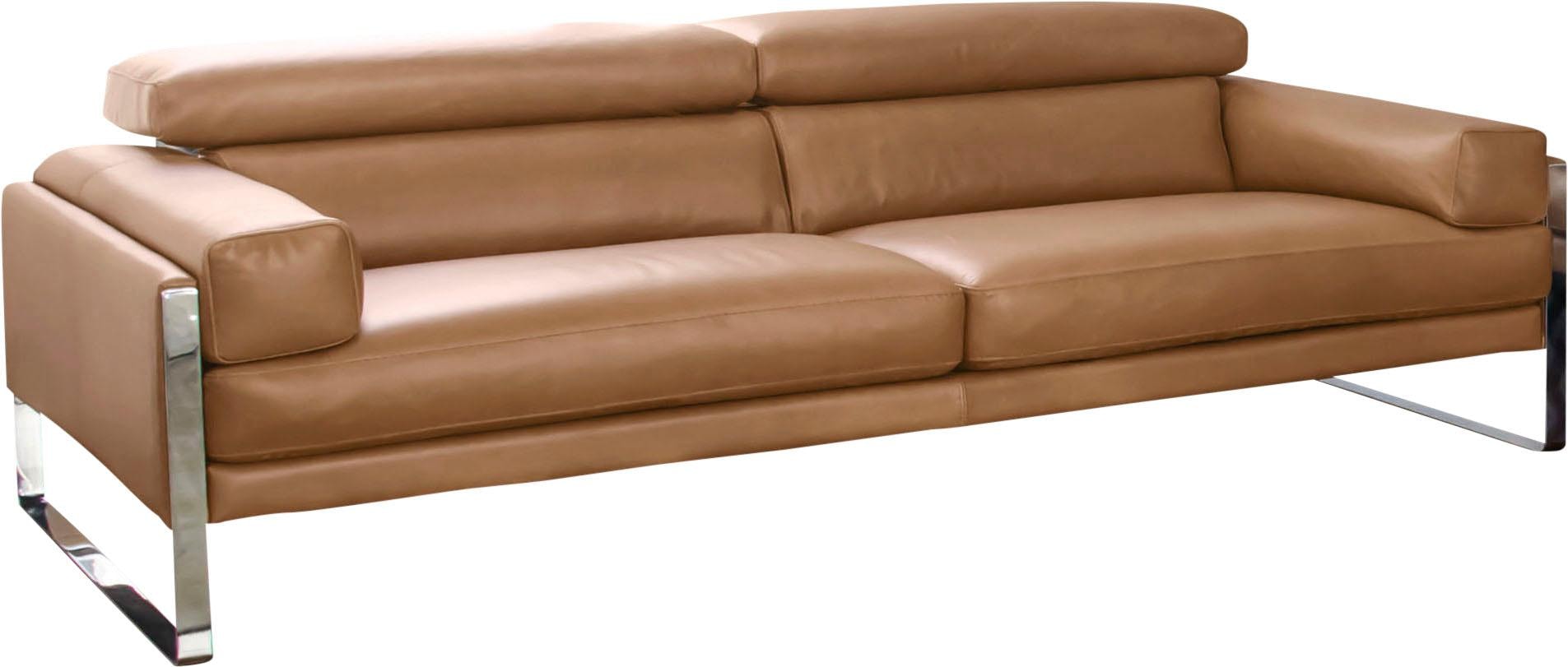 CALIA ITALIA 2,5-Sitzer »Romeo, Designsofa der Extraklasse mit tollem Sitzkomfort« Designkufenfuss und hochwertigem Lederbezug