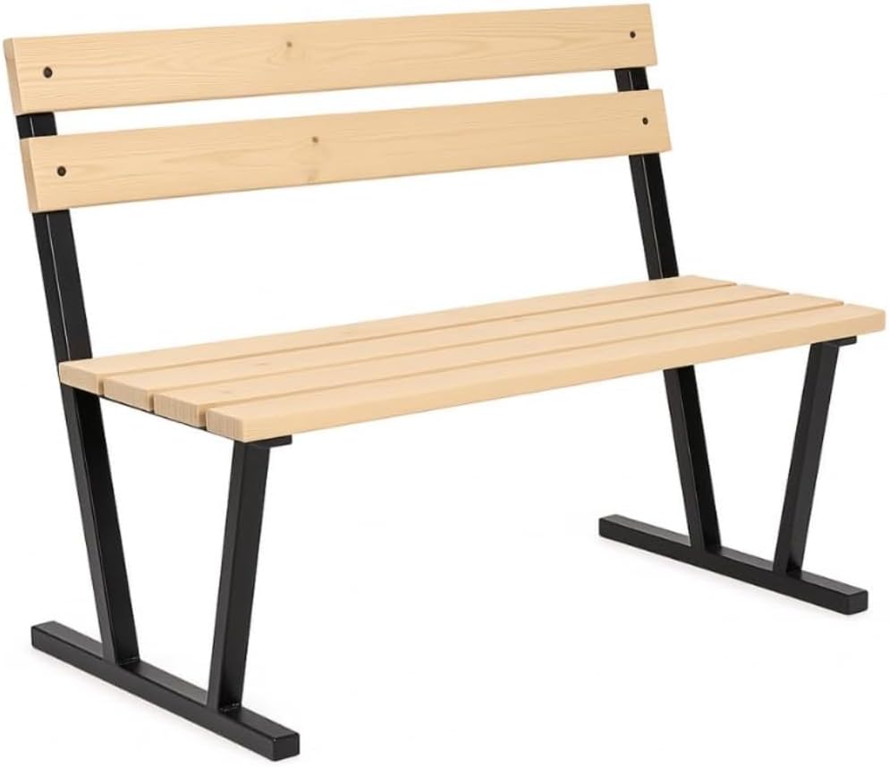 Gartenbank Bausatz mit massivem 40x20 mm Stahlrahmen - Komplettset mit 6 Holzbrettern & Schrauben - Pulverbeschichtet, wetterfest & stabil