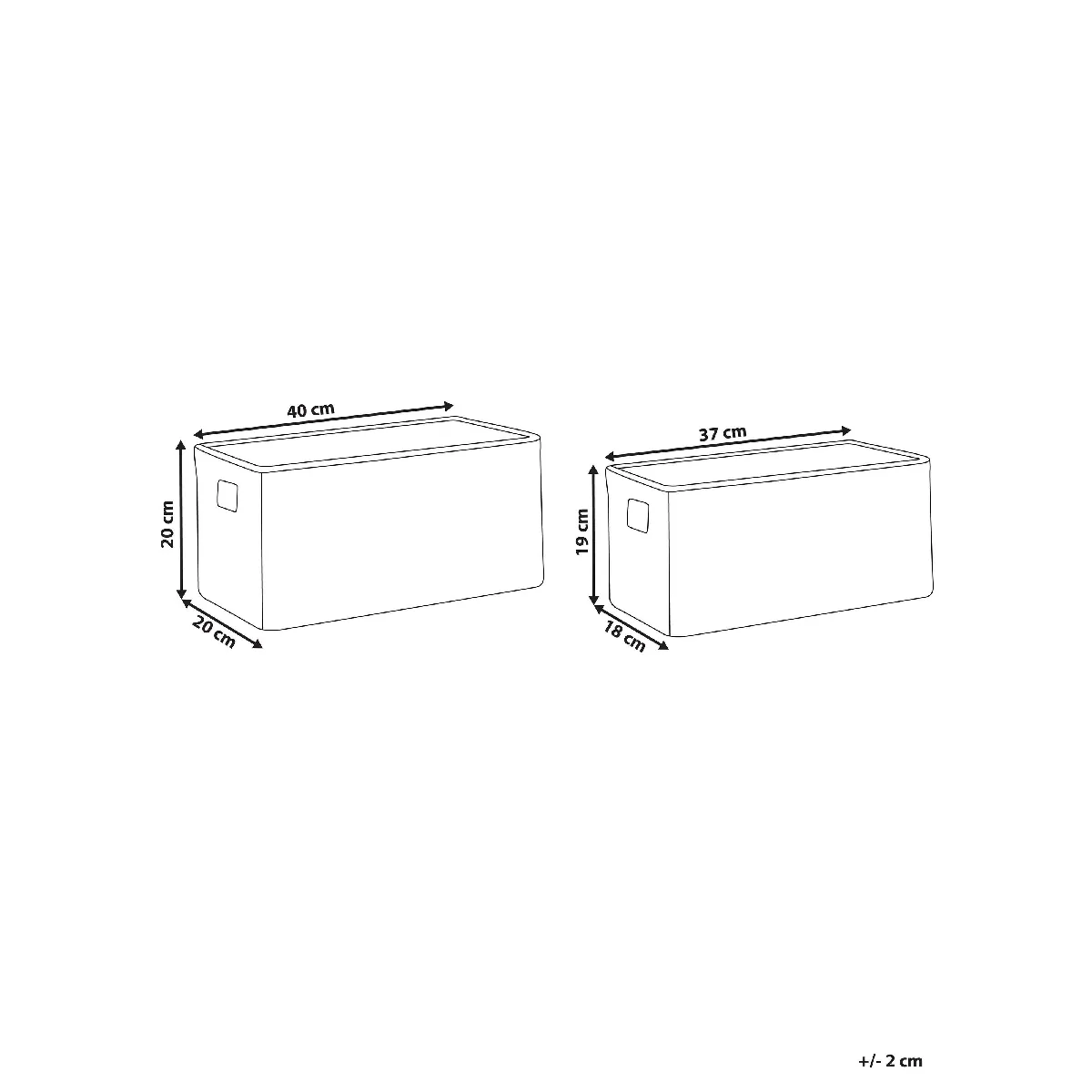 Beliani DONGHA - Lot de 2 paniers en herbes marines