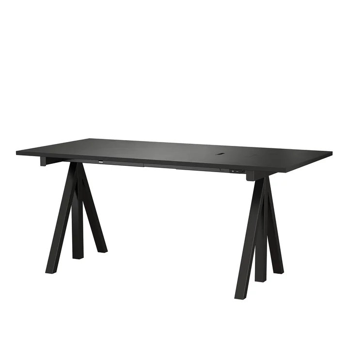 String - Works Schreibtisch, schwarz, Tischplatte 160 x 78 cm
