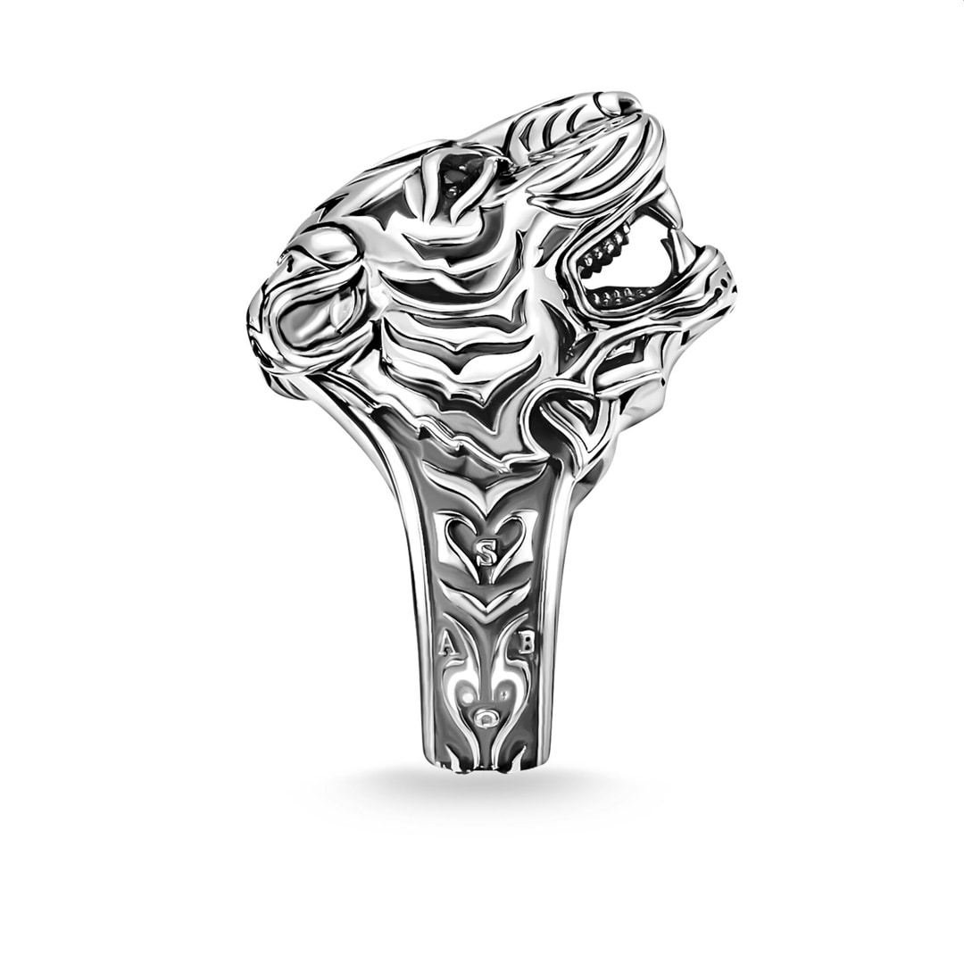 Thomas Sabo Sterling Silver Rebel at Heart Ring Tiger Silber
