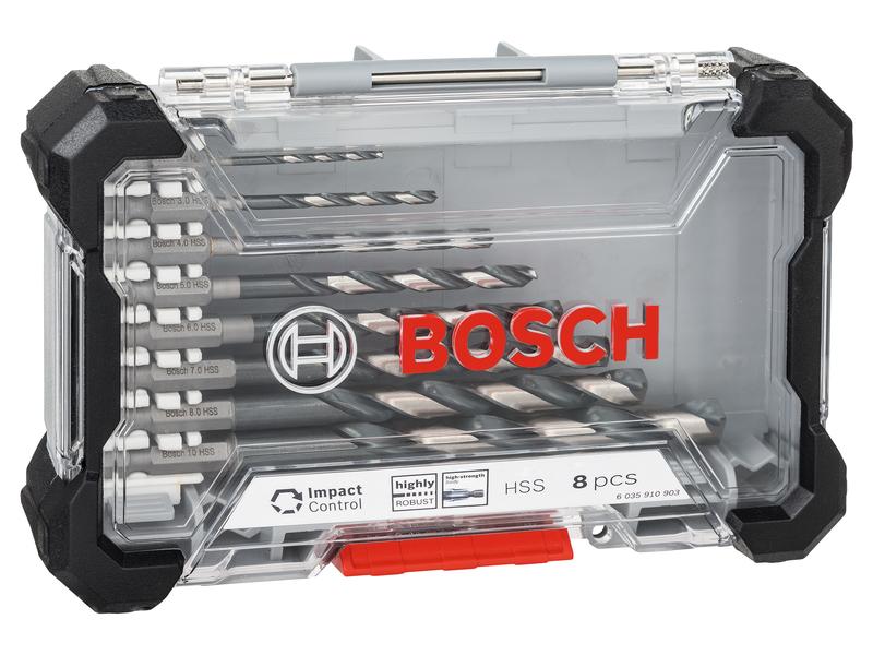 Bosch Professional Bohrer-Set Impact Control HSS, 8-teilig 8-teiliges Impact Control HSS-Spiralbohrer-Set