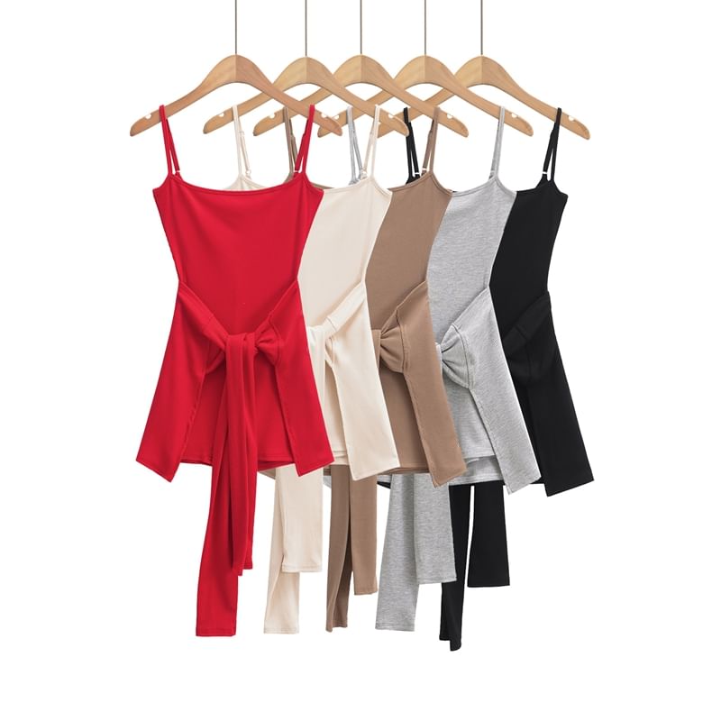 Ulark - Set: Spaghettibandjes romper met effen breisel + bolero