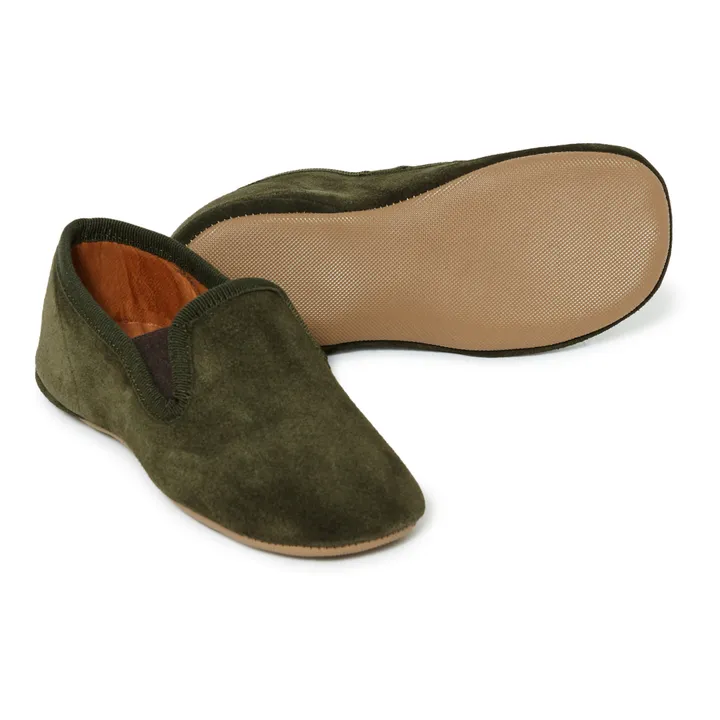 Pèpè Chaussons Nubuck | Vert kaki