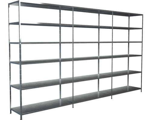 Schulte verzinkte insteekbare basisstelling en 2 opzetplanken, 230x360x50 cm, 18 planken, draagvermogen 1530 kg