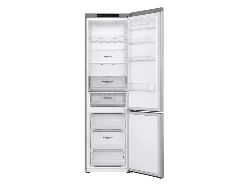 LG GBV3200DPY - Køleskab/fryser - bund-fryser - bredde: 59.5 cm - dybde: 68.2 cm - højde: 203 cm - 387 liter - Klasse D - prime-sølv