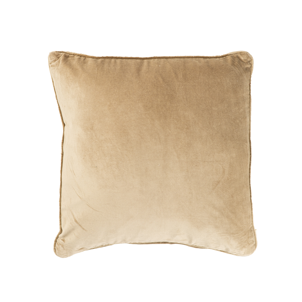 Sierkussen Cord piping velours beige 45x45 cm