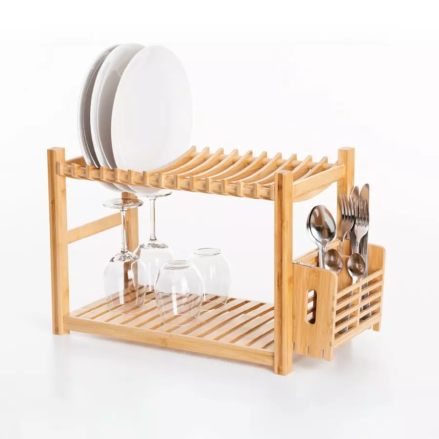 Egouttoir en bambou 2 niveaux (53 x 24 cm) Siao Naturel
