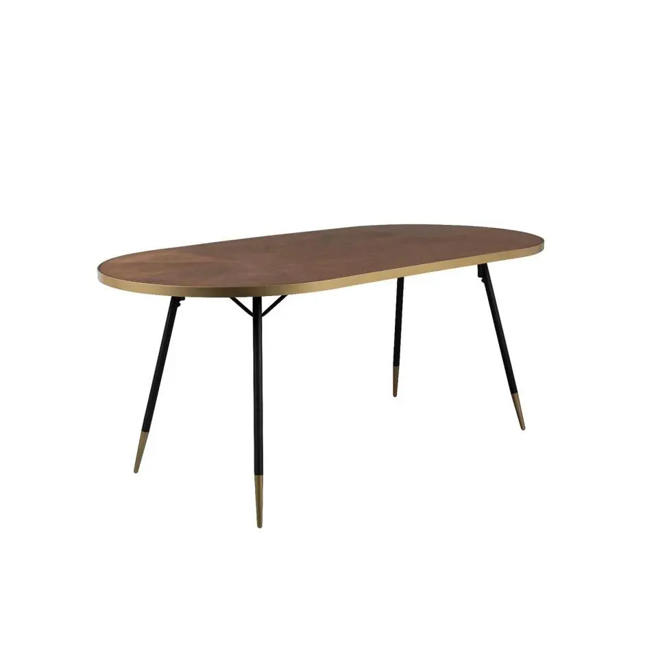 Puur - Lomma eettafel hout 200 cm - bruin/goud