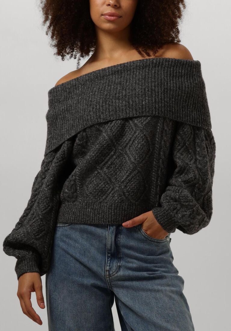 grijze gestuz trui adiegz off shoulder