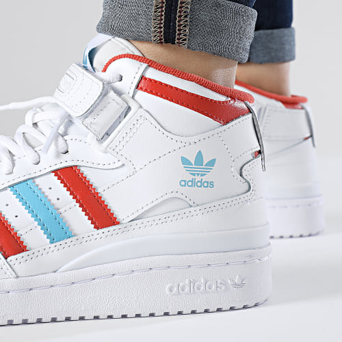 Baskets Femme Forum Mid HQ1952 Cloud White Red Blue