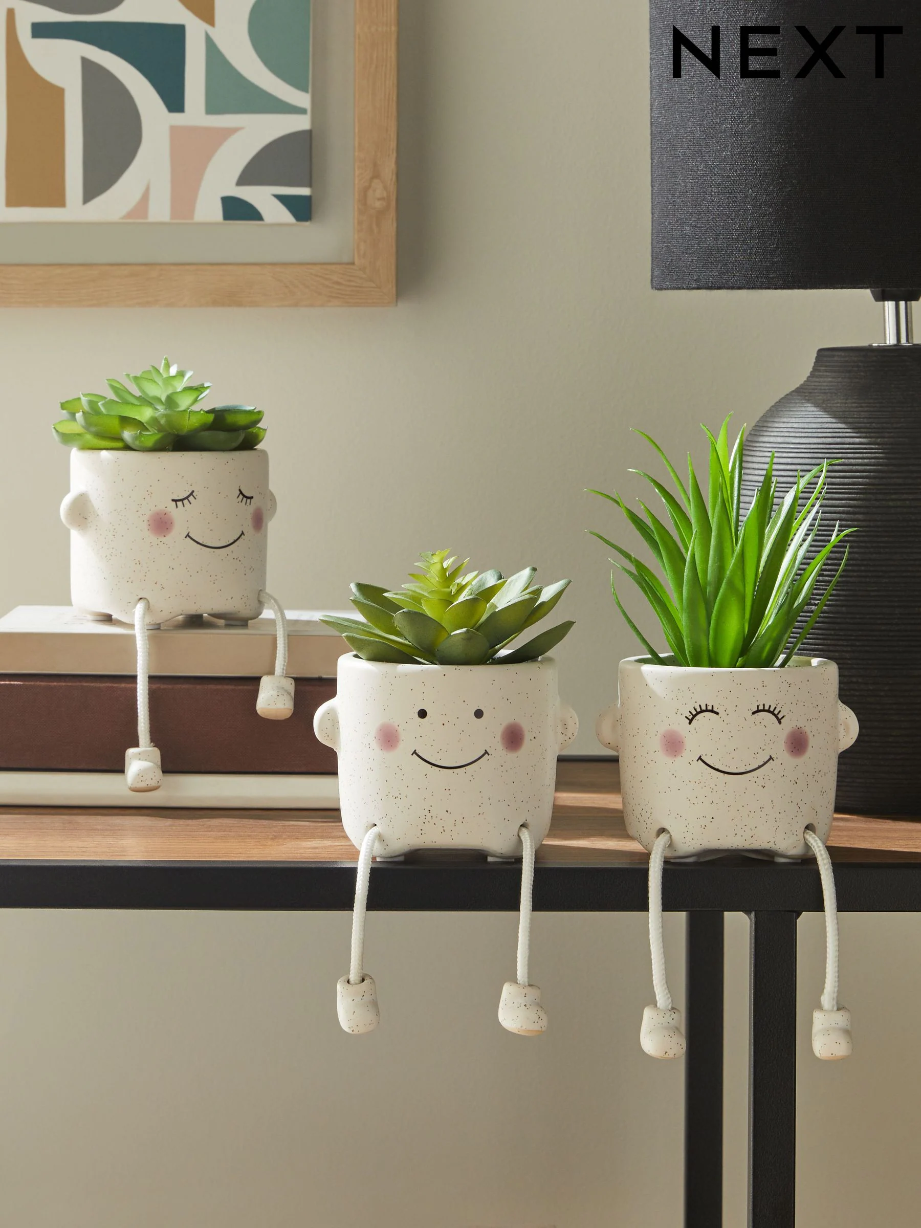 Set van 3 dangly kunstvetplantjes