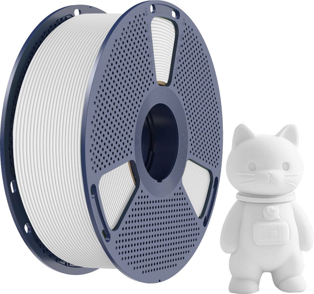 SUNLU  PLA Matte White, 1,75 mm / 1000 g    PLA Material mit mattem Oberflächenfinish