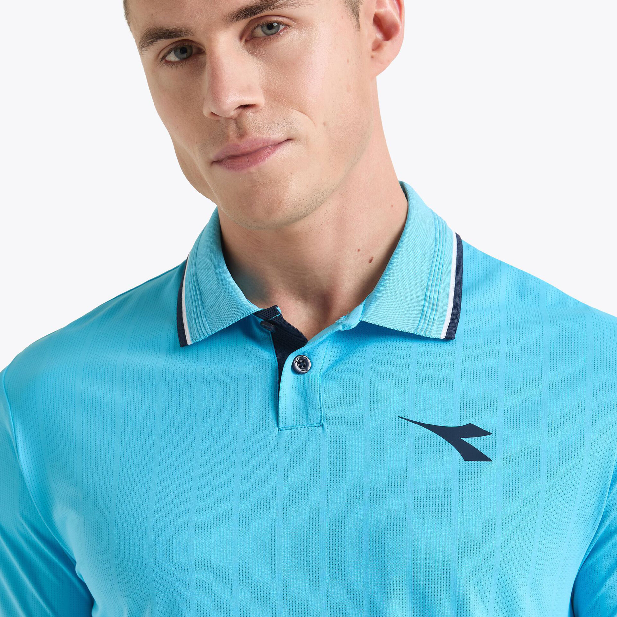 Diadora Icon Polo Hommes - Bleu Clair