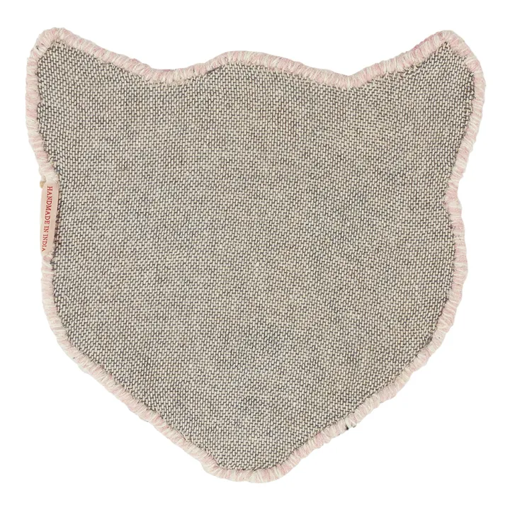 Doing Goods Tapis tête de léopard Pinky en laine | Rose