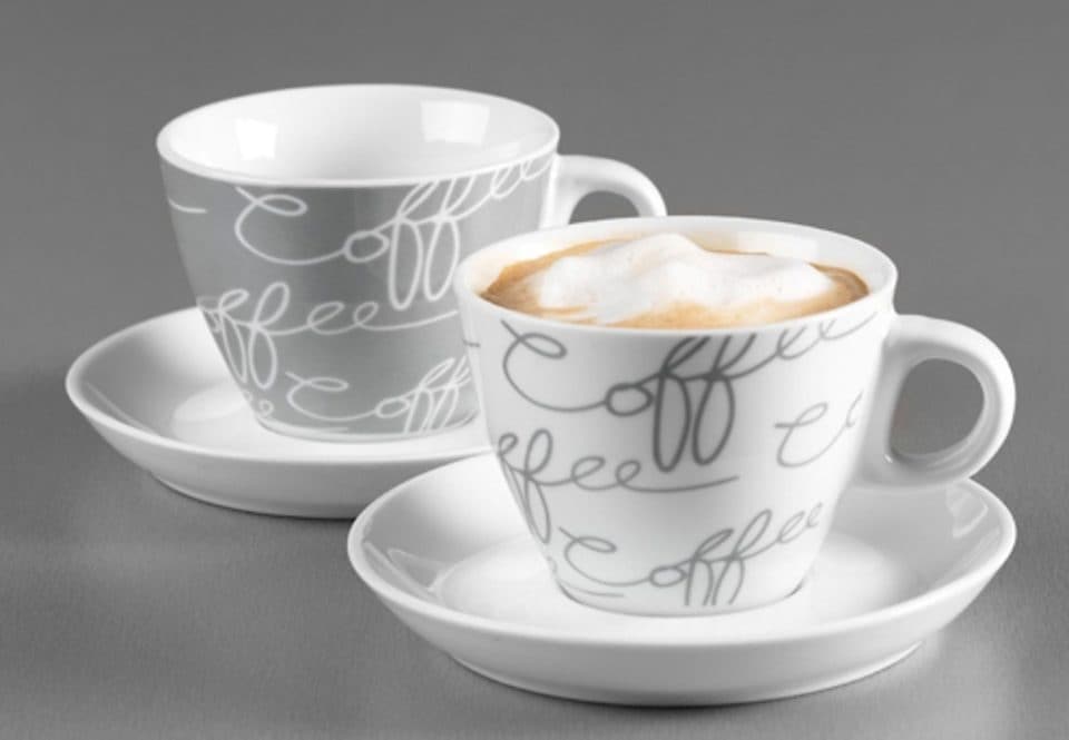 Ritzenhoff & Breker Cappuccinotasse »Cornello Grey« 2 Tassen, 2 Untertassen