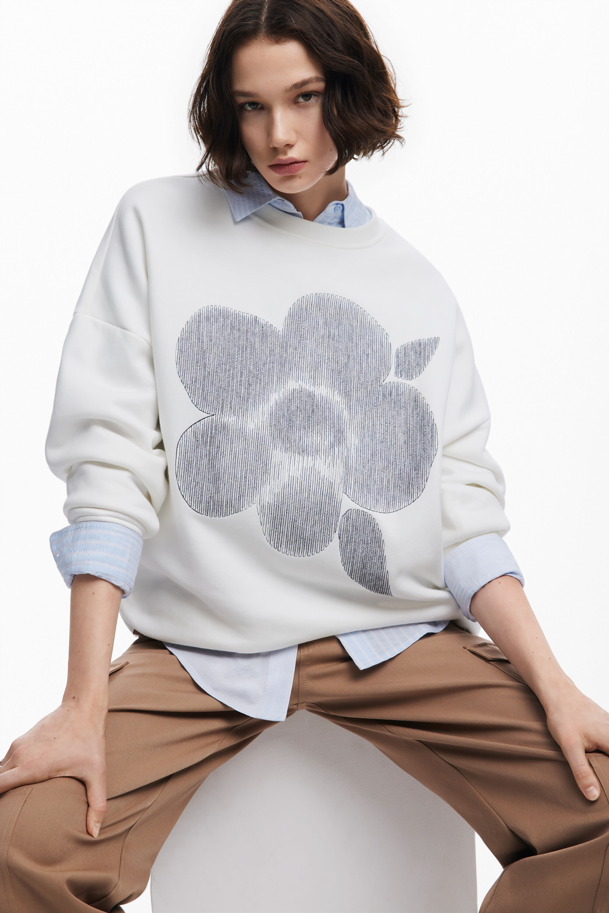 Moletom com estampa floral