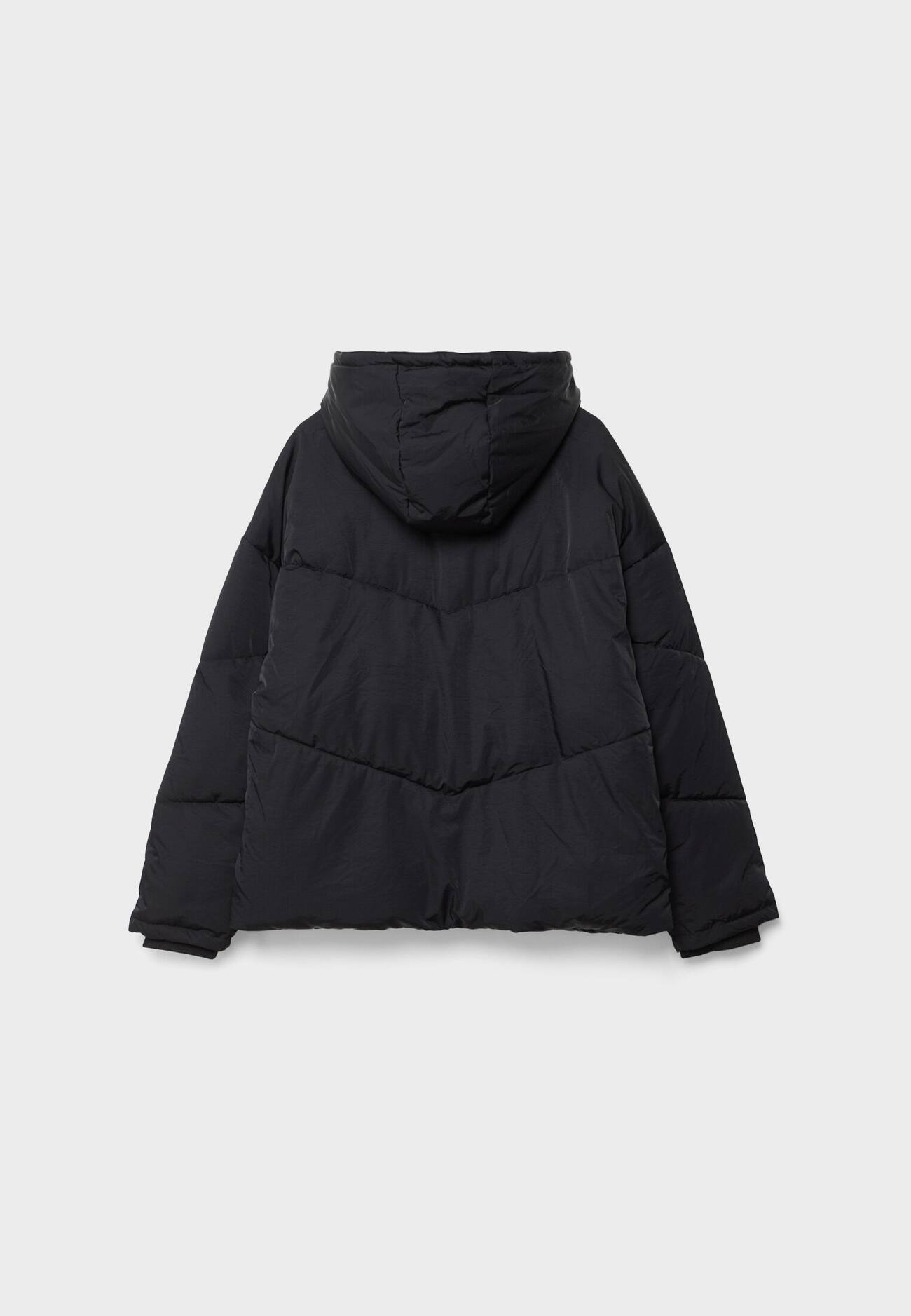 Jaqueta puffer oversized com capuz