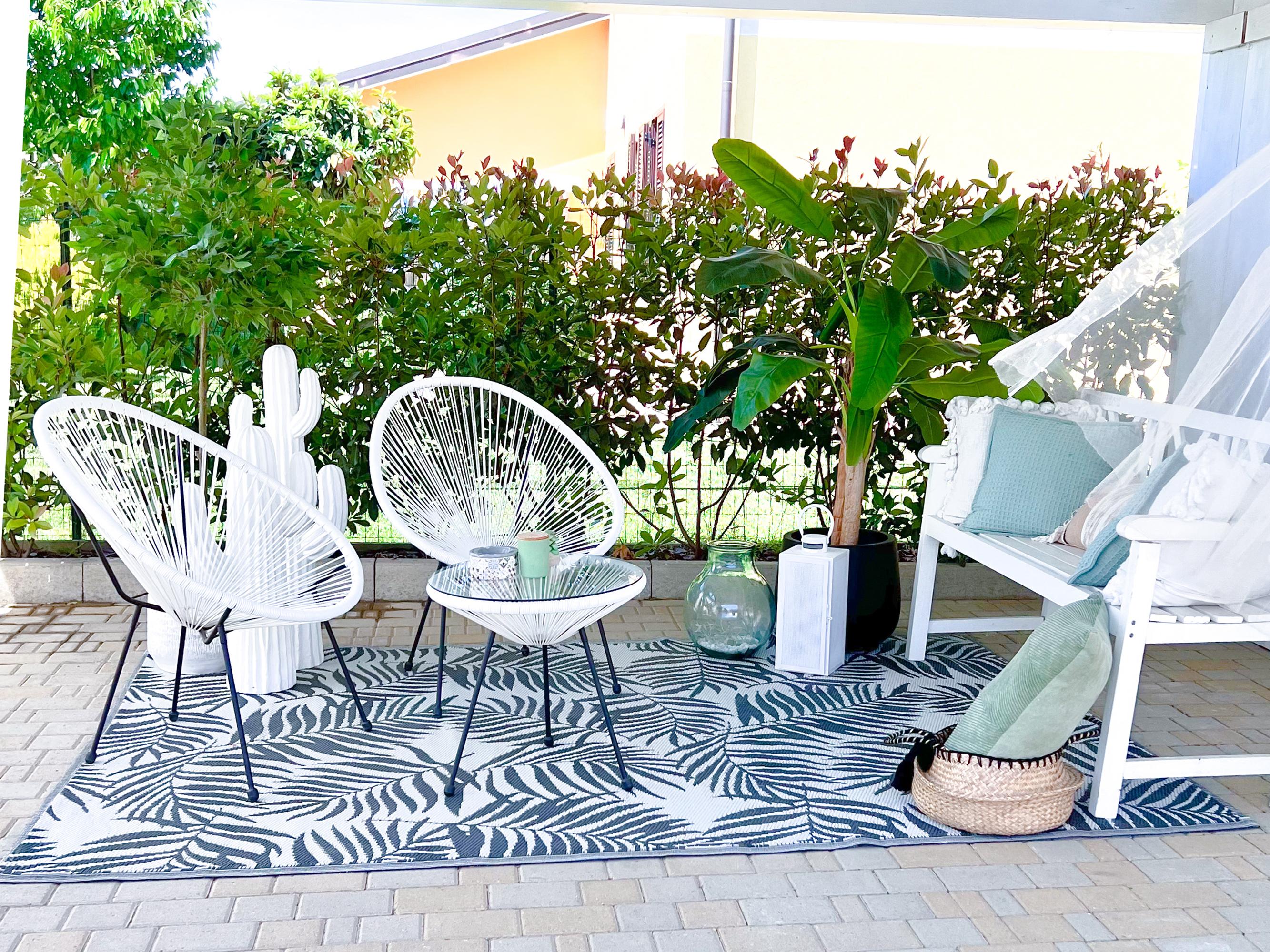 Bistroset ACAPULCO II PE rotan Wit