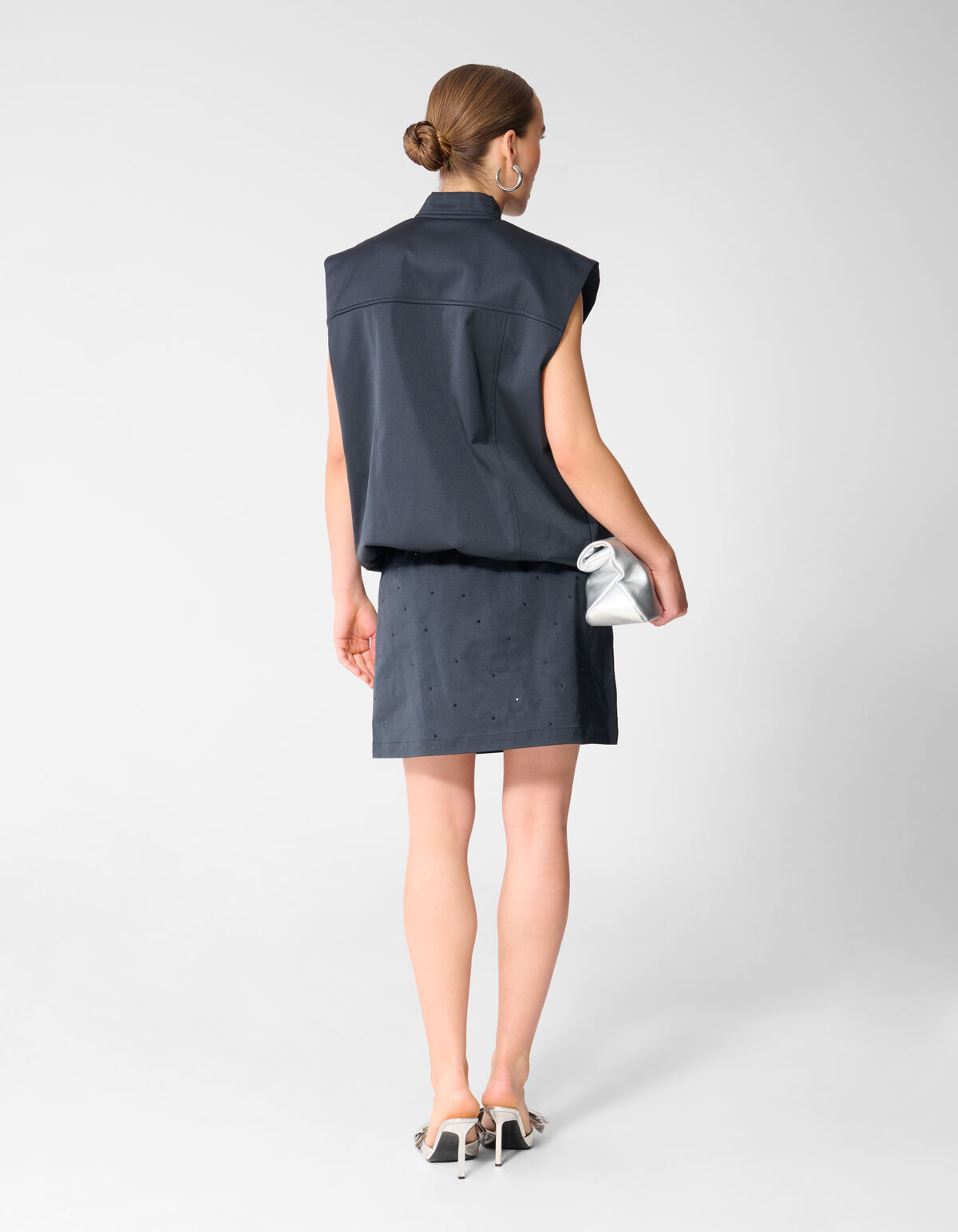 Strass Mini Rok Donkerblauw