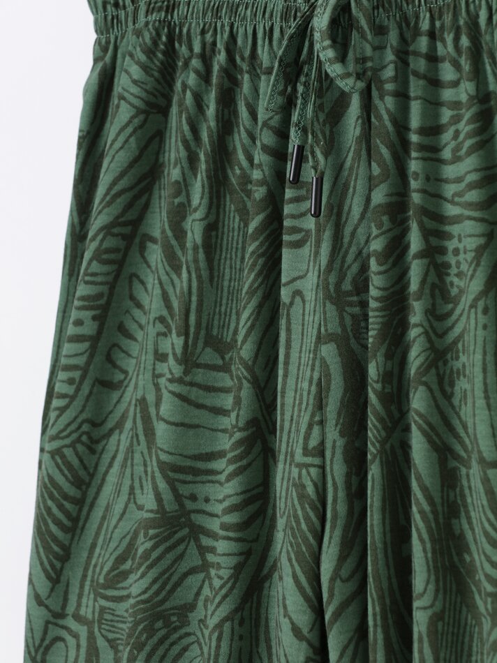 Calças fluidas com amarração - Verde Grama
