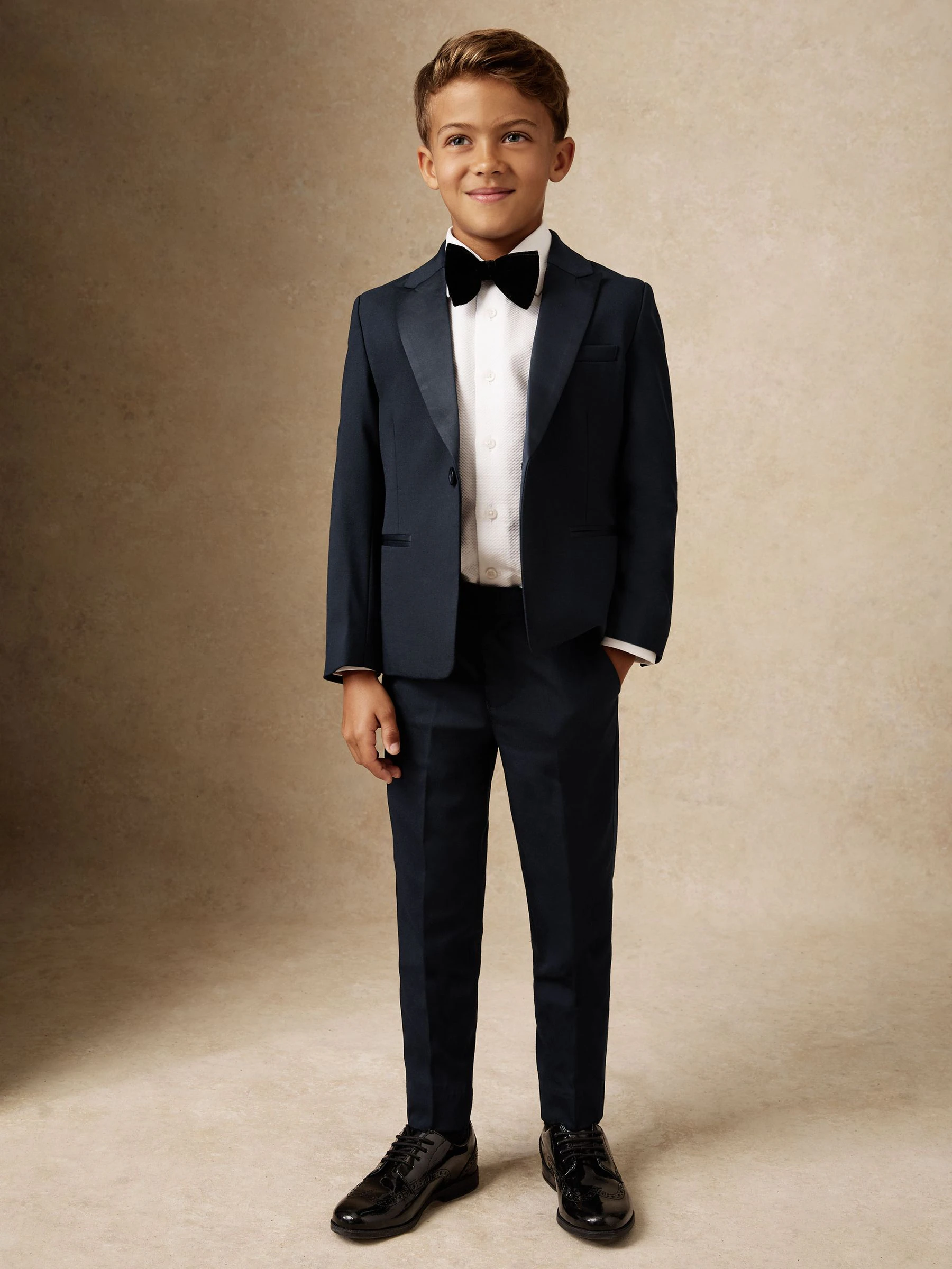 Marineblauw - Reiss Knightsbridge Tuxedo broek van satijn met strepen