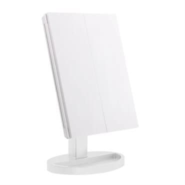 UNIQ LED Trifold Hollywood sminkespeil - Hvit