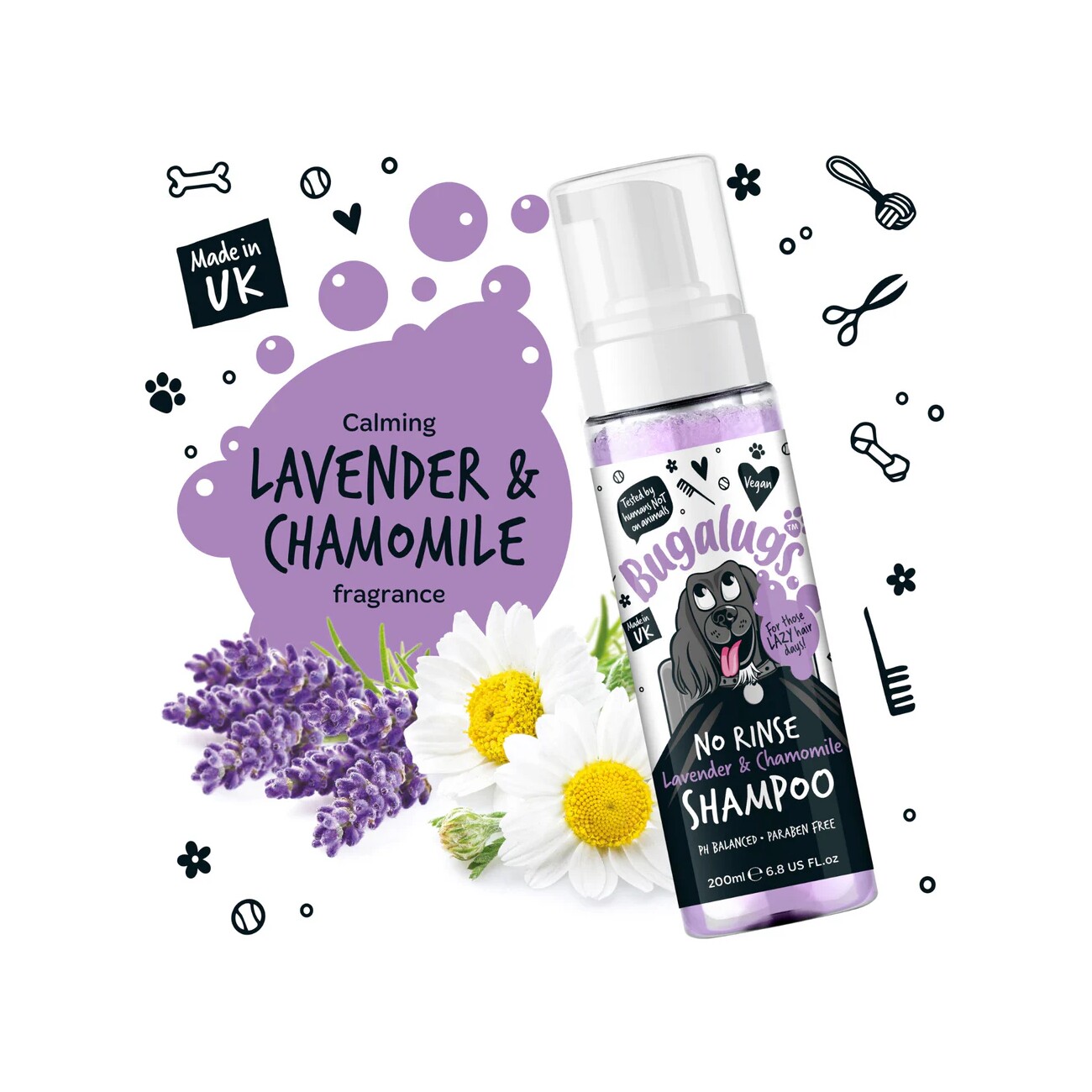 Bugalugs Katzenshampoo Kokos & Papaya – Tropisch duftendes 2-in-1 Shampoo & Conditioner für Katzen