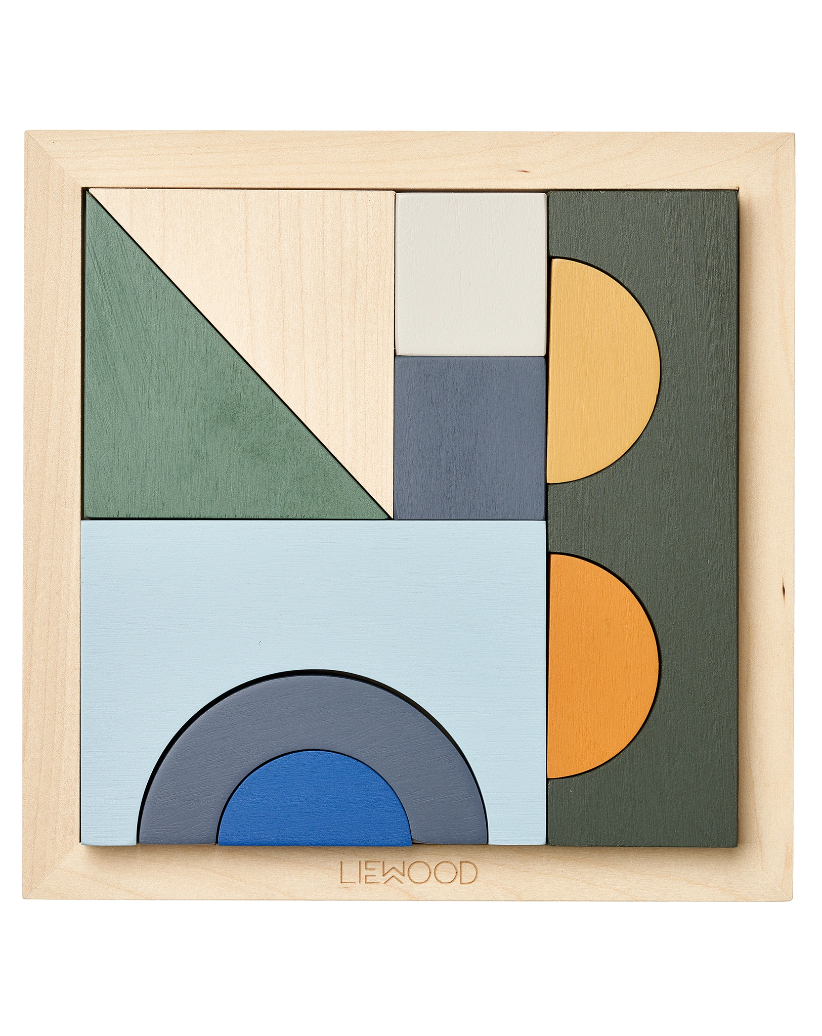 Holzpuzzle ISHAN 10-teilig in faune green
