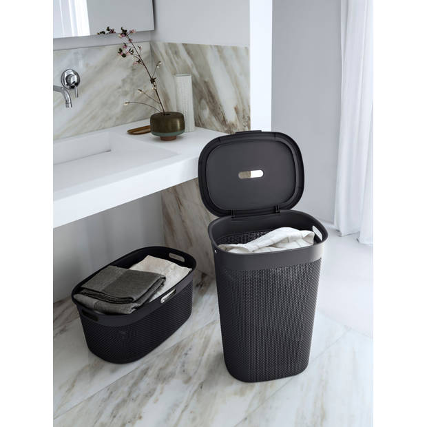 Curver Filo Wasmand met deksel 55L antraciet