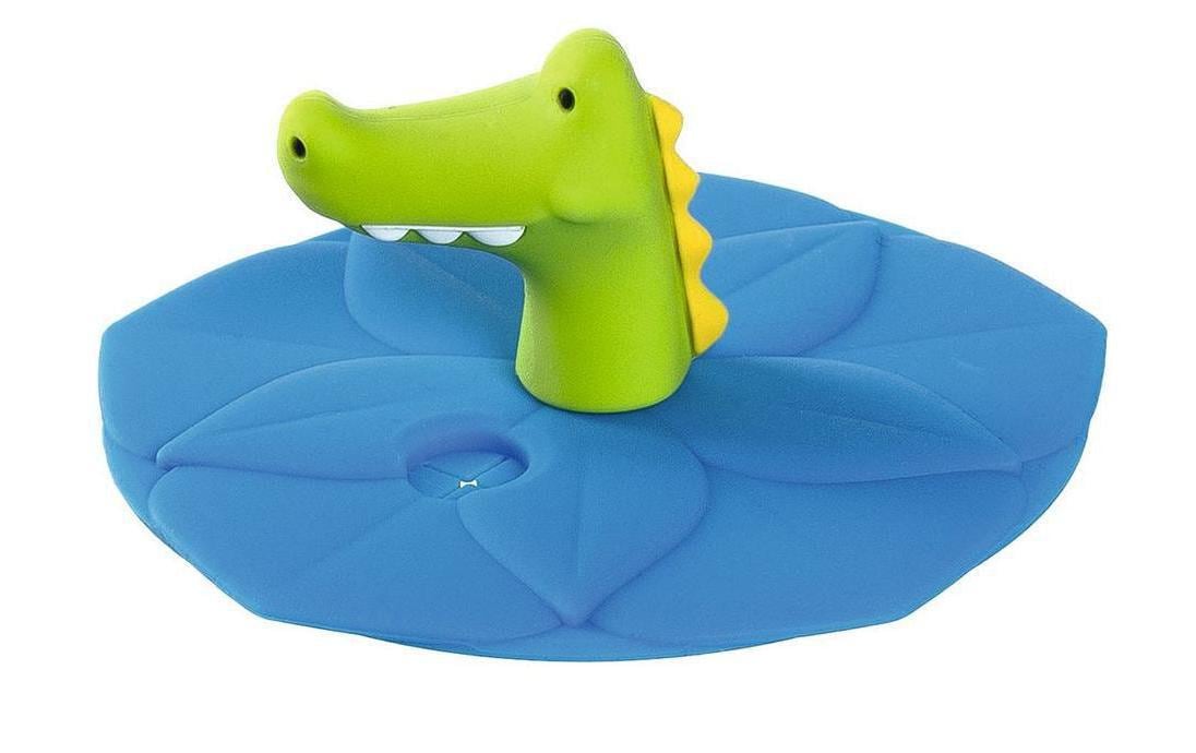 Glasabdeckung Bambini Krokodil Blau/GrünGlasabdeckung aus Silikon für Bambini-Gläser