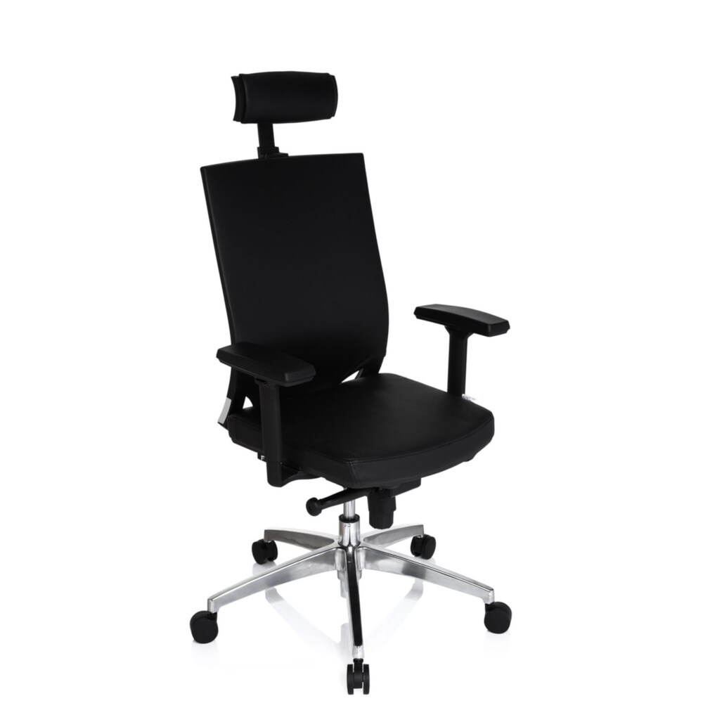 Profi Bürostuhl PORTO MAX HIGH Leder mit Armlehnen (höhenverstellbar) hjh OFFICE